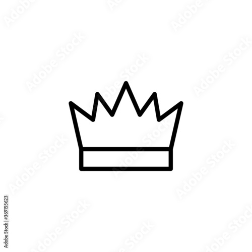 Crown icon in black line style icon, style isolated on white background