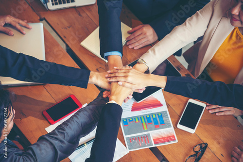 Solidarity unite people hands together community teamwork. Hands of spirit team working together outdoor. Unity strong handshake with people or agreement of feeling or happy diverse education action