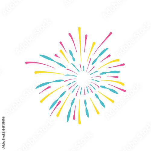 carnival fireworks icon, flat style