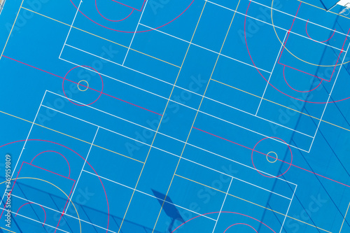 Aerial views of hardcourt outdoors sports surfaces
