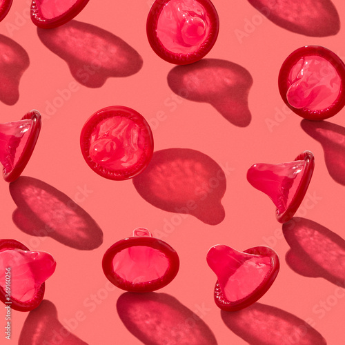 Red condoms and shadows