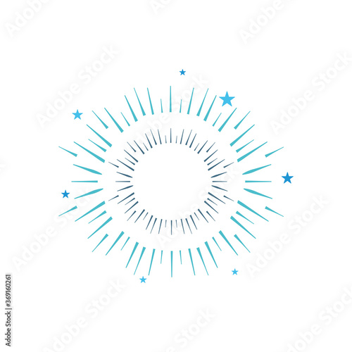 icon of round burst of firework  flat style