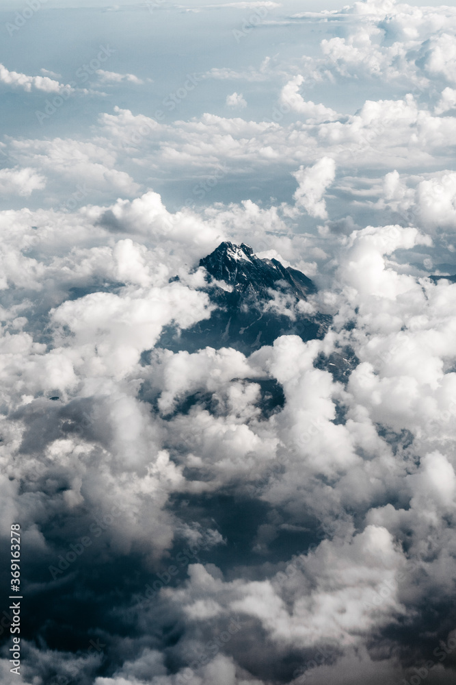 Views of the french alps from plane window Views of the french alps from plane window