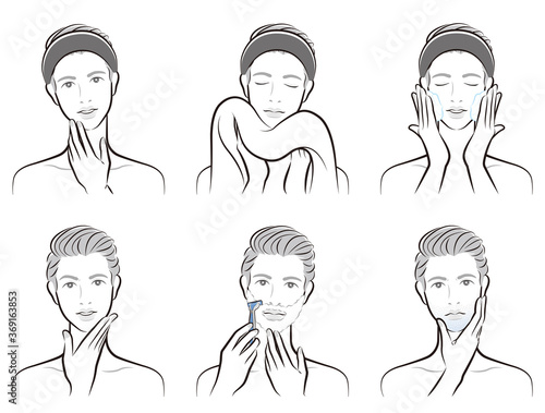 男性の表情のイラスト