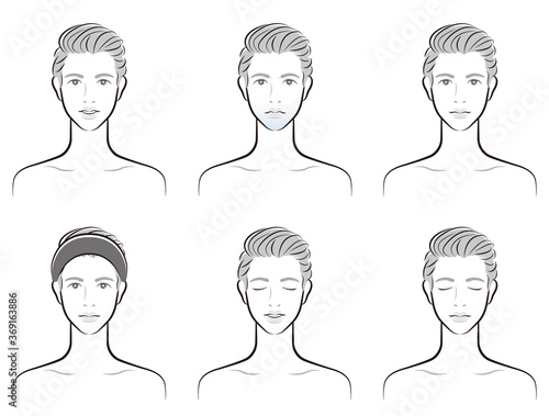 男性の表情のイラスト