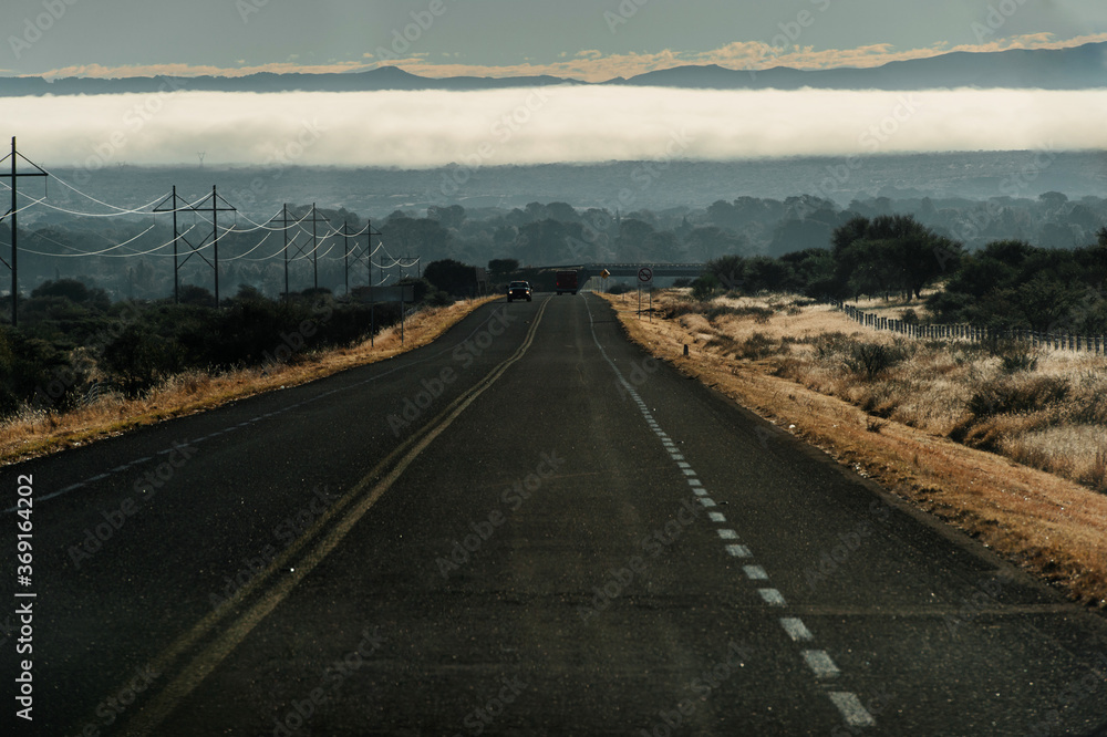 Early morning on a countryside mountain road of Mexico. Early morning on a countryside mountain road of Mexico.