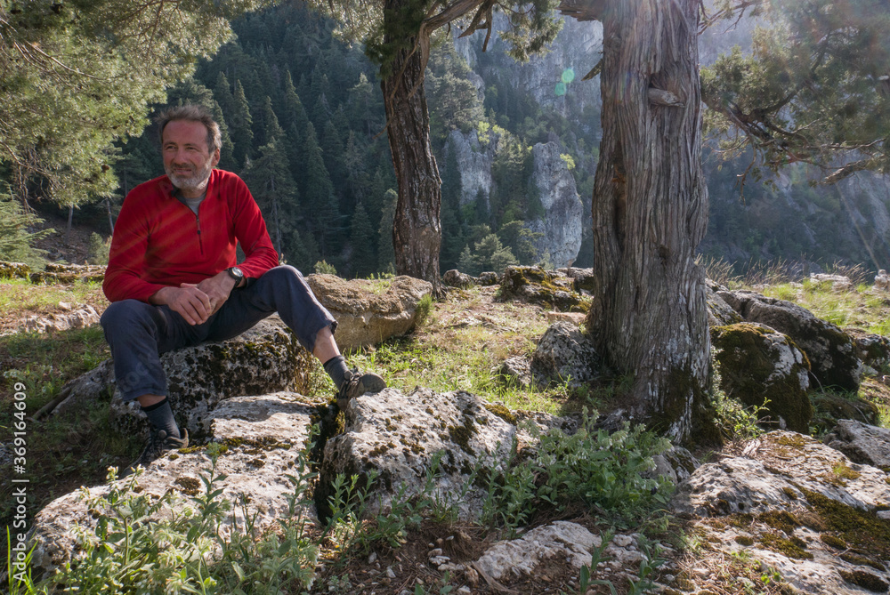 Man sitting in nature Man sitting in nature