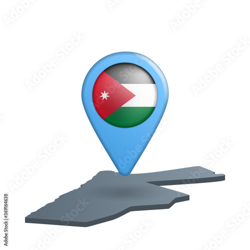 Free Download Jordan flag map pin on white - GFXLoad