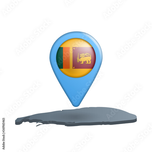 Sri Lanka flag map pin on white Free Download Sri Lanka flag map pin on white - GFXLoad