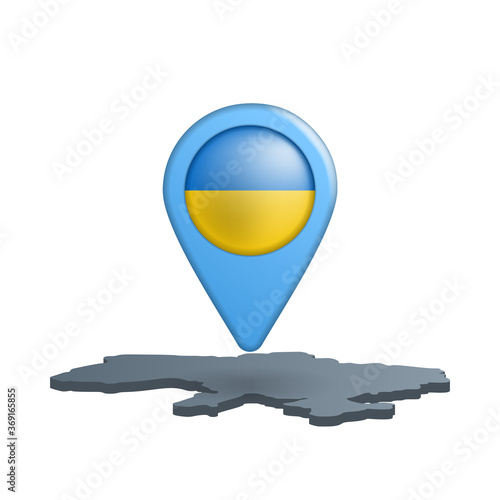 Free Download Ukraine flag map pin on white - GFXLoad