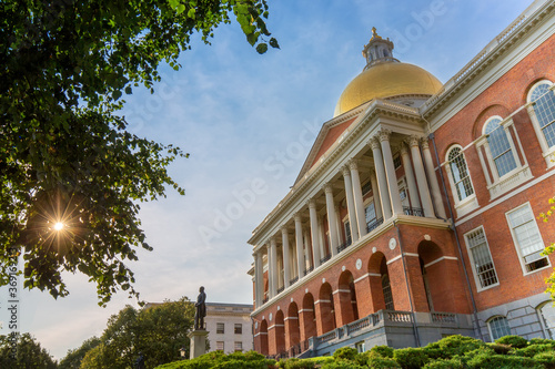 Foto Massachusetts Old State House in Boston historic city center, located close to l