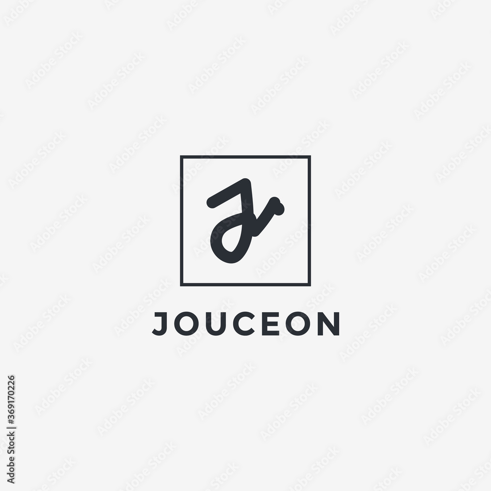 the letter j logo is black, elegant inside the box the letter j logo is black, elegant inside the box