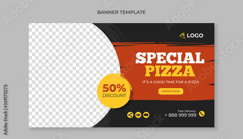 Special pizza food banner template for pizza restaurant