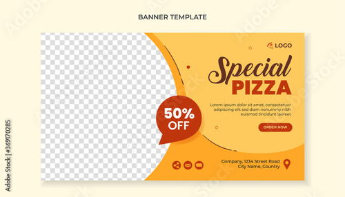 Food banner template for pizza restaurant