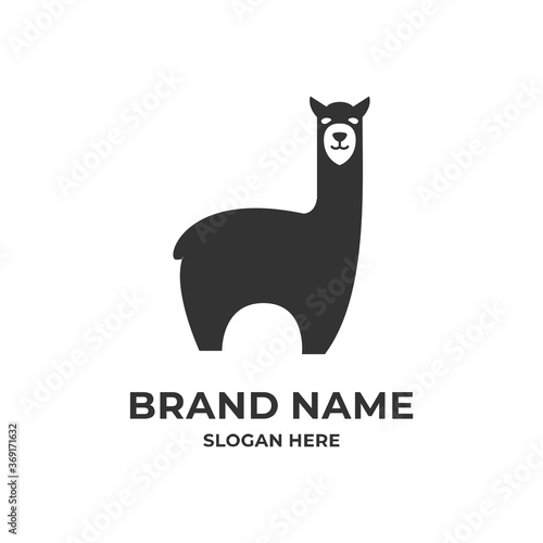llama logo concept for business company.