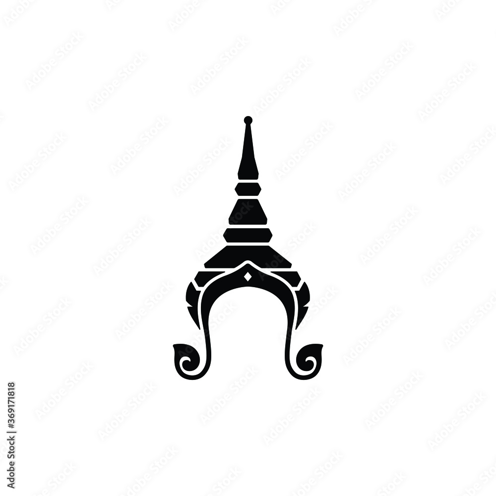Obraz premium Thailand culture Chada crown icon isolated vector on white background