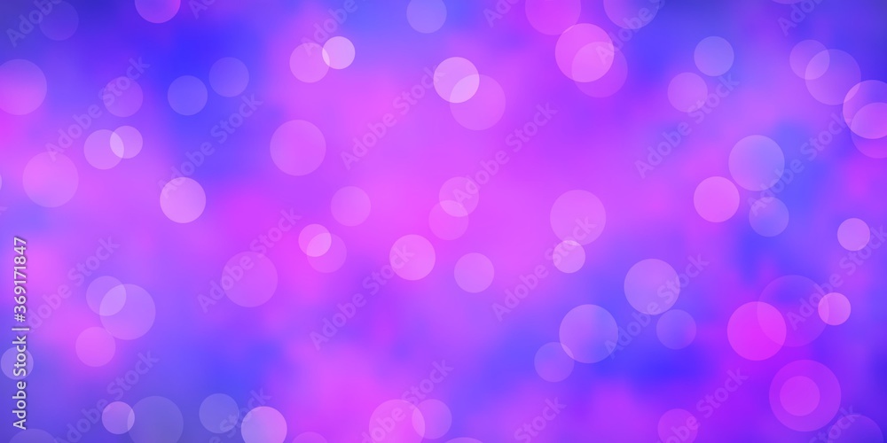 Light Purple, Pink vector backdrop with dots. Illustration with set of shining colorful abstract spheres. Design for your commercials.