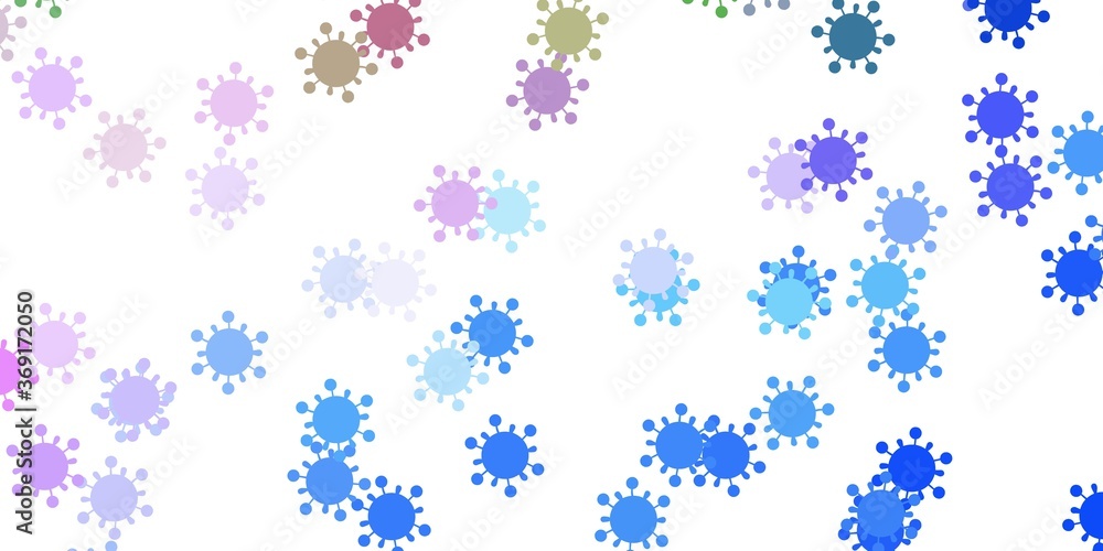 Light blue, red vector pattern with coronavirus elements. Light blue, red vector pattern with coronavirus elements.