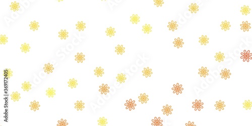 Light Yellow vector natural layout with flowers.