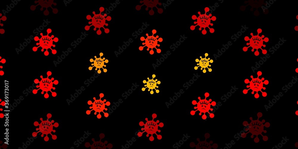 Dark red vector pattern with coronavirus elements. Dark red vector pattern with coronavirus elements.