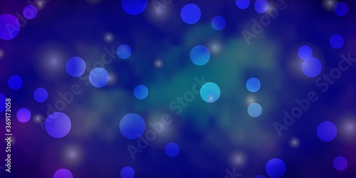 Dark Pink, Blue vector texture with circles, stars. Abstract illustration with colorful shapes of circles, stars. Pattern for business ads.