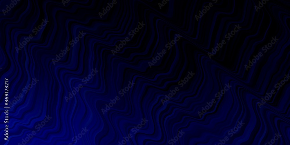 Fototapeta premium Dark BLUE vector texture with curves. Bright sample with colorful bent lines, shapes. Pattern for websites, landing pages.