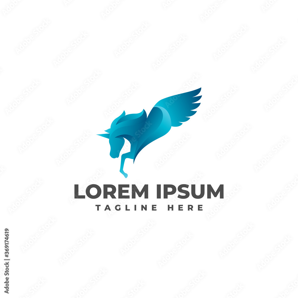 Pegasus Unicorn Modern Gradient Logo Vector Icon Illustration Pegasus Unicorn Modern Gradient Logo Vector Icon Illustration