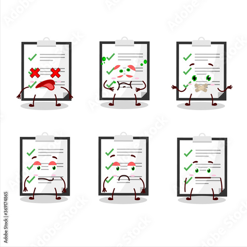 Clipboard with checklist cartoon character with nope expression