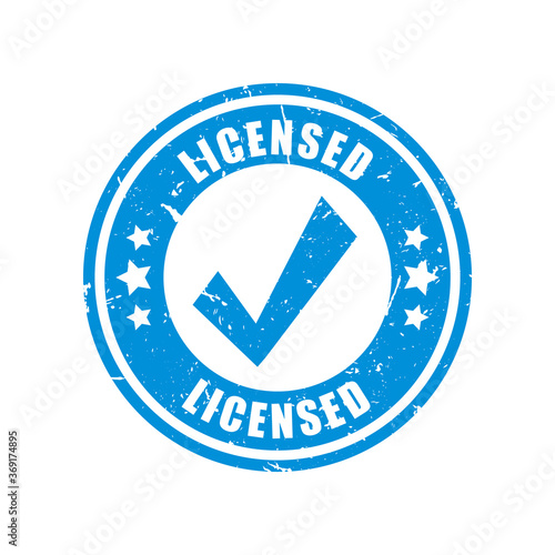 Vector Distressed Round Licensed Stamp