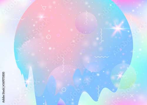 Abstract landscape with holographic cosmos and future universe background.