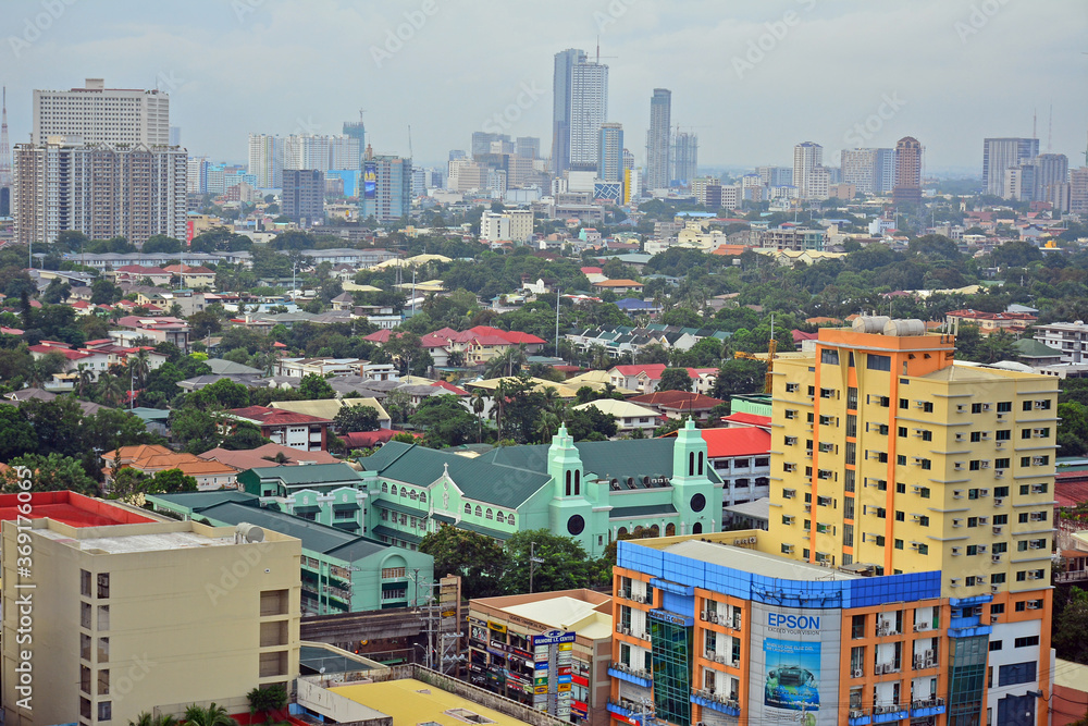 Naklejka premium Przegląd Quezon City na Filipinach