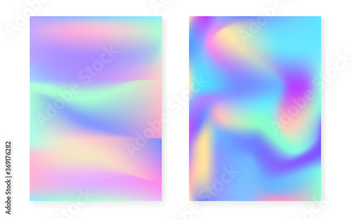 Hologram gradient background set with holographic cover.