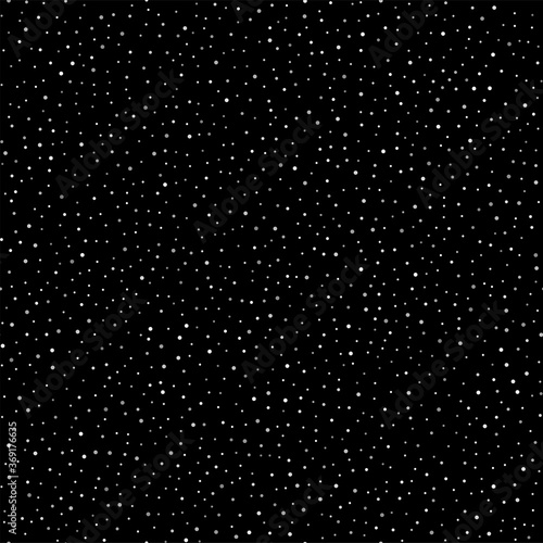 Seamless pattern with white dots on black background. Vector