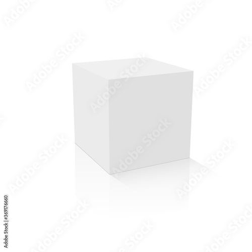 Blank paper or cardboard box template. Vector illustration.