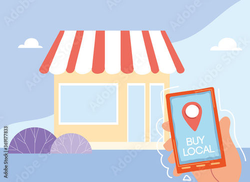 purchase at local businesses by mobile application