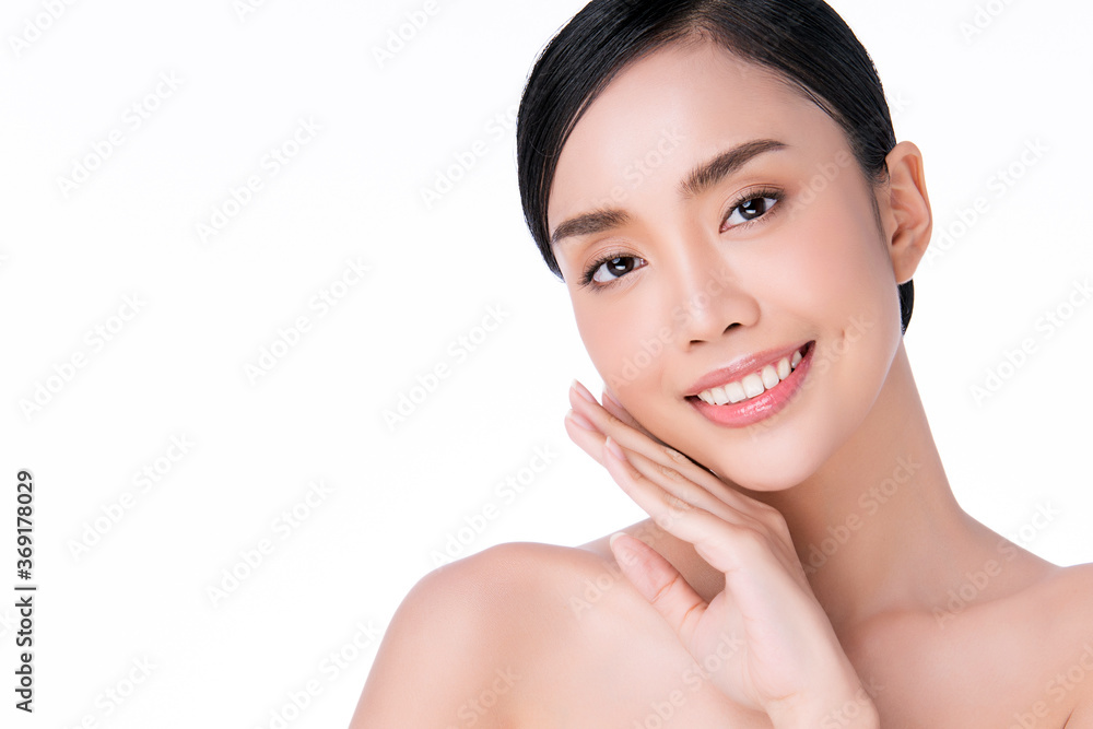 close up Beautiful Young asian Woman with Clean Fresh Skin on white background, Face care, Facial treatment, Cosmetology, beauty and spa, Asian women portrait close up Beautiful Young asian Woman with Clean Fresh Skin on white background, Face care, Facial treatment, Cosmetology, beauty and spa, Asian women portrait