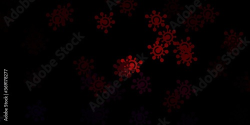 Dark red vector texture with disease symbols.