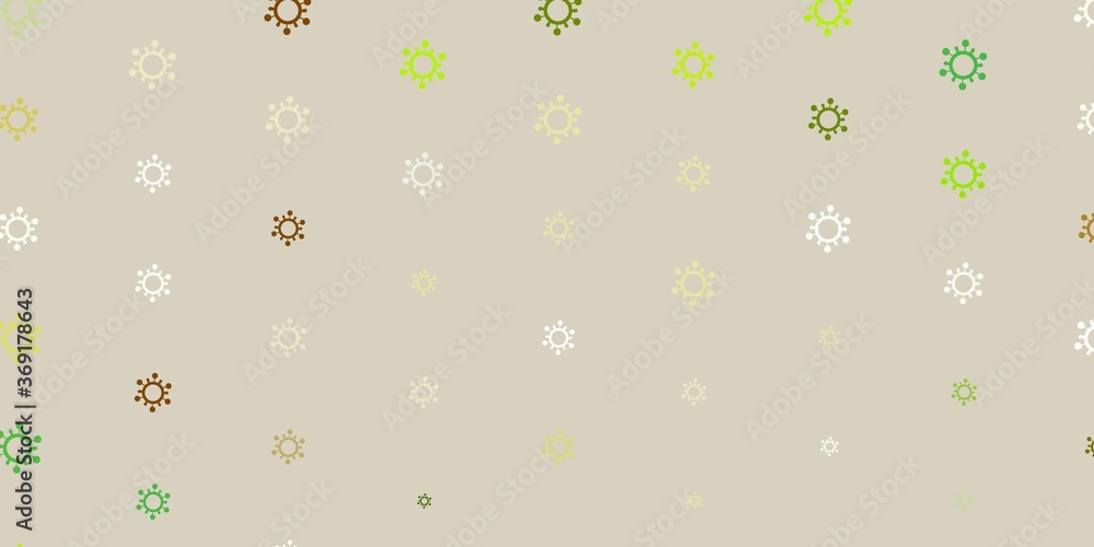 Light Green, Yellow vector template with flu signs.