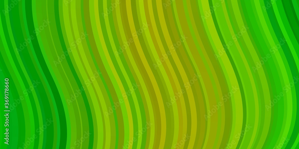 Light Green, Yellow vector backdrop with curves. Bright illustration with gradient circular arcs. Pattern for booklets, leaflets. Light Green, Yellow vector backdrop with curves. Bright illustration with gradient circular arcs. Pattern for booklets, leaflets.
