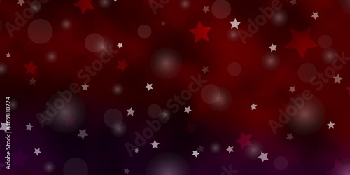 Dark Blue, Red vector backdrop with circles, stars. Colorful illustration with gradient dots, stars. Template for business cards, websites.