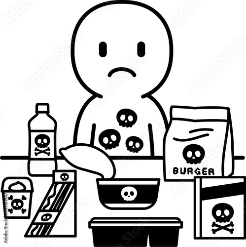 有害なものが含まれた食品のイメージ