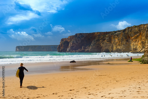 Surfer surfboard woman Port...