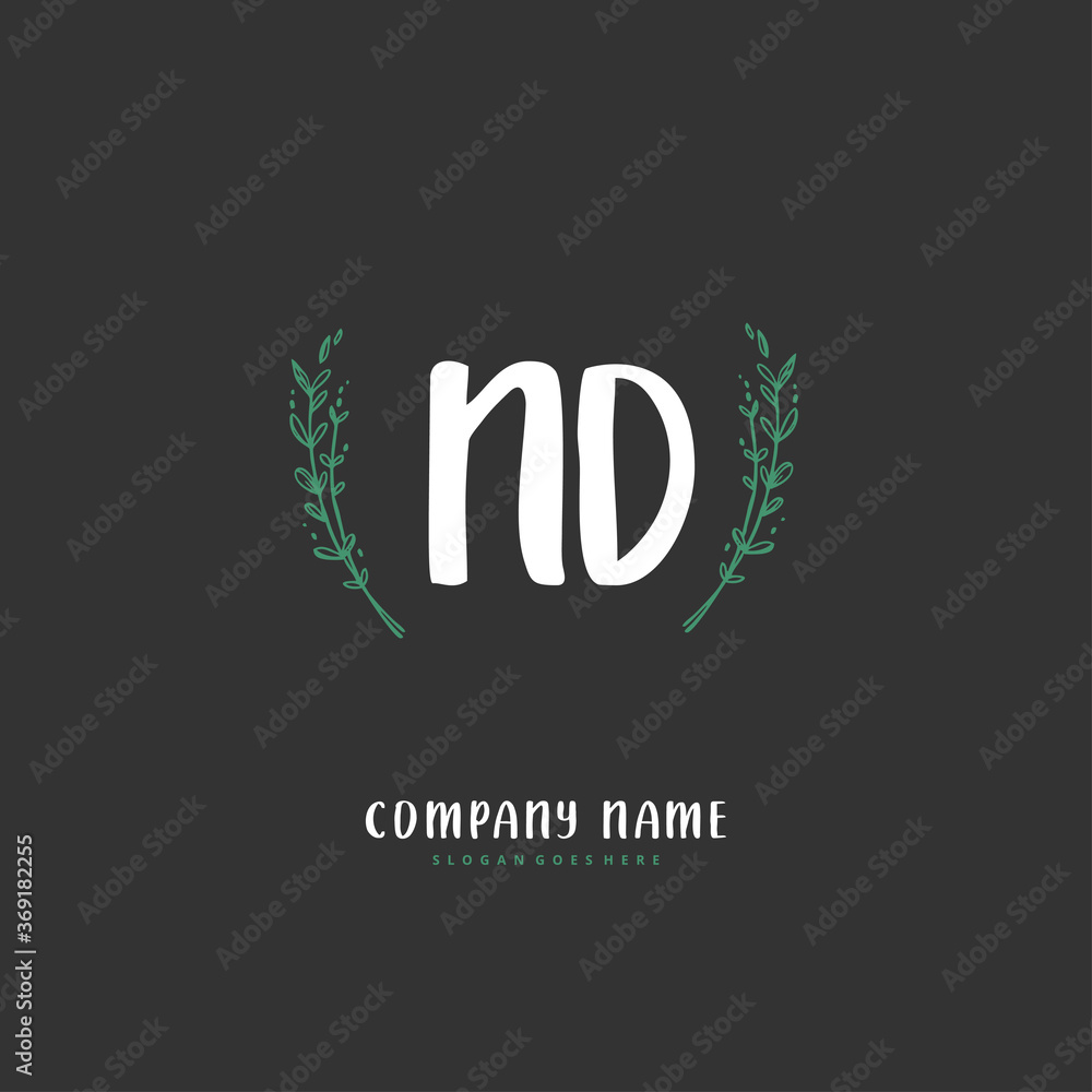 N D ND Initial handwriting and signature logo design with circle. Beautiful design handwritten logo for fashion, team, wedding, luxury logo. N D ND Initial handwriting and signature logo design with circle. Beautiful design handwritten logo for fashion, team, wedding, luxury logo.