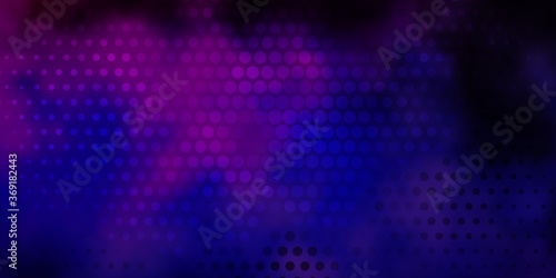 Dark Purple, Pink vector texture with disks. Illustration with set of shining colorful abstract spheres. Pattern for business ads.