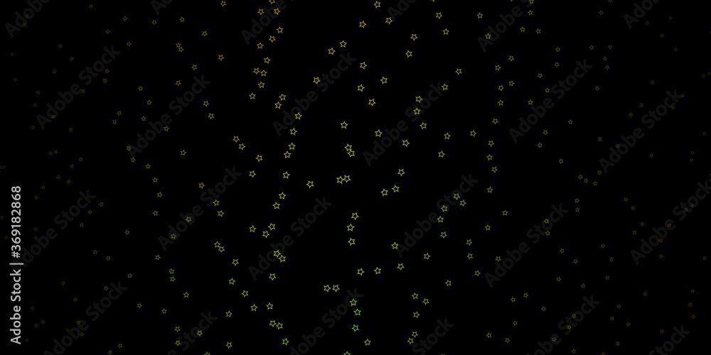 Dark Green vector background with colorful stars. Colorful illustration with abstract gradient stars. Pattern for wrapping gifts.