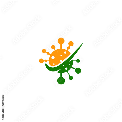 logo protected virus. Bacterial Icons. Coronavirus Outbreak, Stop the virus. Virus isolated vector icon