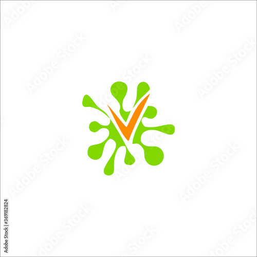 logo protected virus. Bacterial Icons. Coronavirus Outbreak, Stop the virus. Virus isolated vector icon
