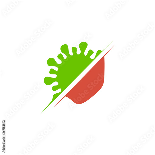 logo protected virus. Bacterial Icons. Coronavirus Outbreak, Stop the virus. Virus isolated vector icon