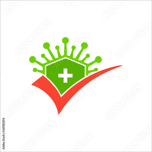 logo protected virus. Bacterial Icons. Coronavirus Outbreak, Stop the virus. Virus isolated vector icon
