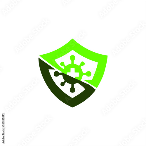 logo protected virus. Bacterial Icons. Coronavirus Outbreak, Stop the virus. Virus isolated vector icon